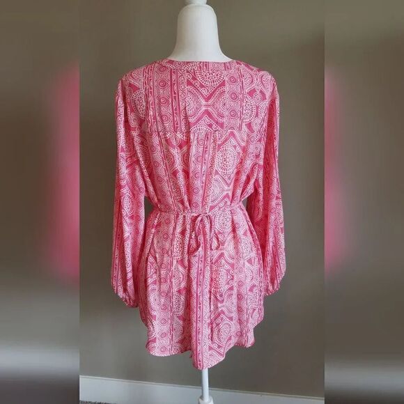 Terra & Sky blouse Size 1X Pink/Coral - Picture 2 of 8